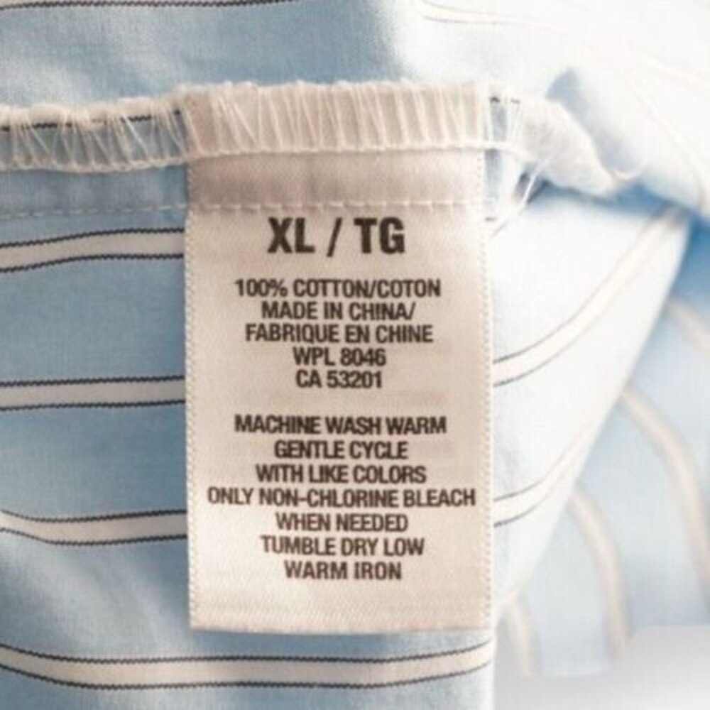 Aeropostale Nineteen Eighty Seven Men's Striped Dress Shirt Blue Size XL‎ - Picture 5 of 5